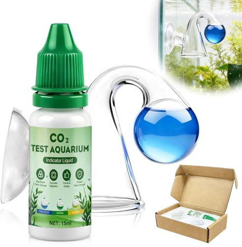 Allisway Co2 Acquario Kit Completo, Tester Co2 Acquario, Co2 Drop Checker + 15 ml Soluzione Indicatrice, Test Precisi, per Acquari d'Acqua Dolce, Mantenere la Crescita di Piante e Pesci d'Acquario