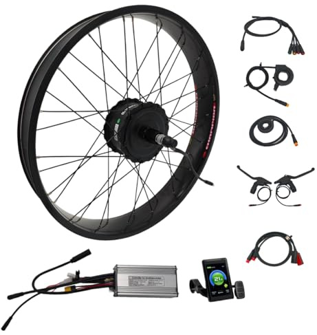 CHAOZHU BF 8FUN G060 36/48V 500W 20/24/26 * 4.0 Zoll Rad Kassette Motor Umwandlung Kits für Fatbike, Dropout 175mm / 190mm (Mit TF02S Display, 26 * 4.0 Zoll, Dropout 190mm)