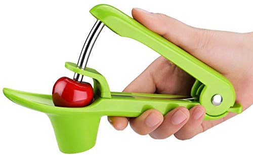 Cherry and Olive Pitter, Grapes and Cranberries Fruit Corer Pitter, Kitchen Gadget, Colour Apple Green by XENBORG