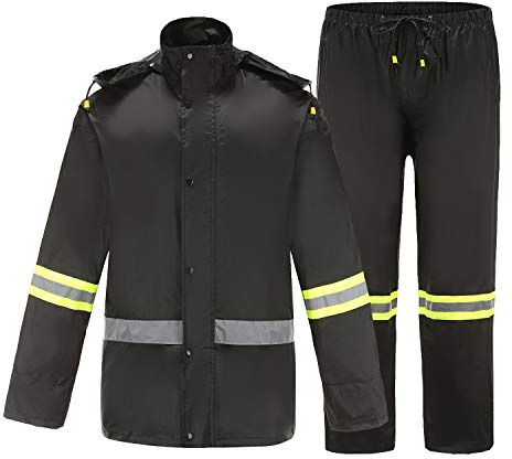 Ourcan Rain Suits for Men Waterproof Rain Gear Breathable Rain Coats Hooded Rain Jacket Pants