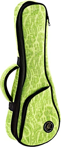 Ortega Guitars Jean Sopran-Ukulele-Tasche - Baumwolle / Leinen, Grün | für Sopran-Ukulele, Höhe 55cm Breite 19cm, mit Schultergurten, OUB-SO-GRJ