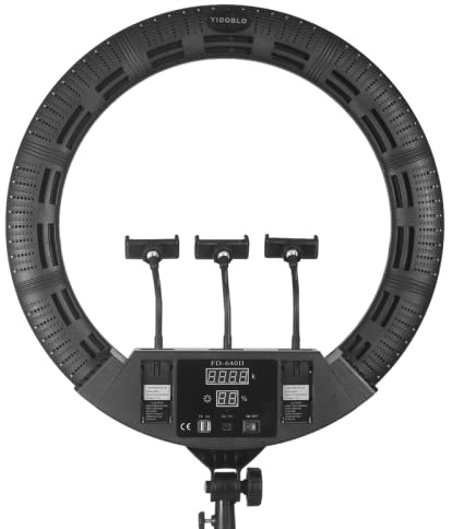 100W 22 Pulgadas LED Pantalla Digital Anillo Kit de luz para Maquillaje Iluminación de la Piel del Clavo, Fotografía de Estudio de Video con Bolso, trípode, Control Remoto, 3 Zapatos Calientes