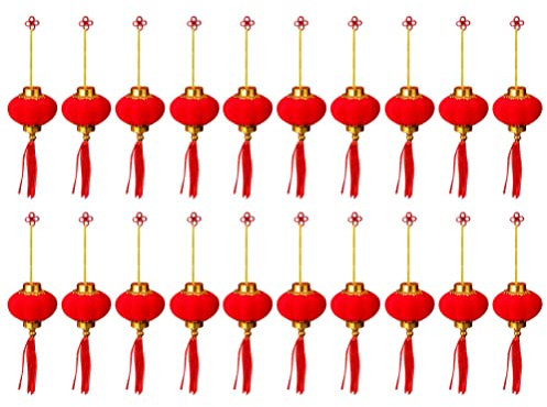 SOIMISS Laterne 20 Stücke Chinesische Laternen Weihnachten China Neujahr Silvester Deko Weihnachtsbaumschmuck Japanische Lampions Garten Dekoleuchte Lampenkette Feng Shui Dekoration