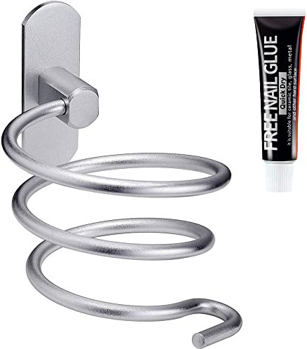 Newaner Porta Asciugacapelli,Mensola Supporto per Bagno Phon Cromo in Acciaio Inossidabile,Argento