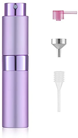 Toureal Atomizador de perfume 8 ml vacío, botella pulverizadora, contenedor de perfume, atomizador de perfume recargable (violeta)