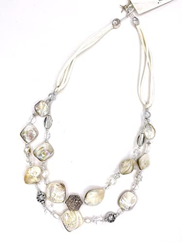 Collana donna a due fili in madreperla Luminosa avorio, regolabile