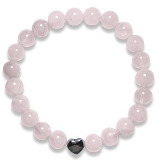 Majas Perlen Perlenarmband echte Edelsteine 8mm mit Edelstahlherz – Symbol für Liebe & Freundschaft – Spiritueller handgemachter Schmuck