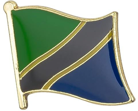 Tanzania Flag Lapel Pin – 1.9 x 1.6 cm Enamel Badge – Tanzanian National Pride Brooch – Gold Trim Collectible Accessory