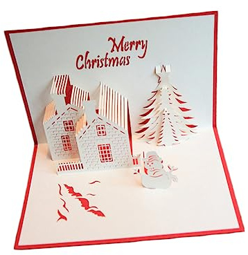 Warmhm Weihnachtskarte Mit Aufpoppen-effekt Filigrane Papierhandarbeit Gedruckt Kreative Grußkarte Für Geschenke Und Feiertage
