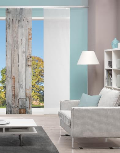 Vision S LIZZA Schiebegardine, Holzmotiv, halbtransparent, Bambus-Optik