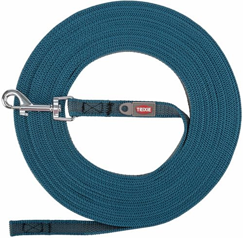 TRIXIE Hunde-Schleppleine S–M, für Training & Auslauf – 15 m/15 mm, Sangria | Lange Leine für sicheren Freilauf – für kleine Hunde, robustes Gurtband mit stabilem Karabiner, angenehme Handhabung