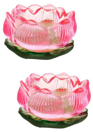 Cabilock 2 Pz Base Burro Glassata Candele Portacandela Porta Portacandeline Per La Casa Ornamento Di Loto Centrotavola Per Tavolo Da Pranzo Porta Tealight Candelieri Bicchiere