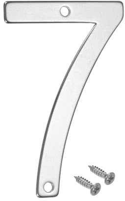 M METERXITY 1-Pack House Number, 3 Inch 304 Stainless Steel Mailbox Number Door Number Signage for Garden/Hotel/Mailbox/Address/Sign, House Number for Outside [Number 7, Silver]