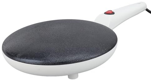 Crepa eléctrica de 8 pulgadas, revestimiento antiadherente inalámbrico, control automático de la temperatura, fácil de limpiar, mango largo, portátil, enchufe de la UE