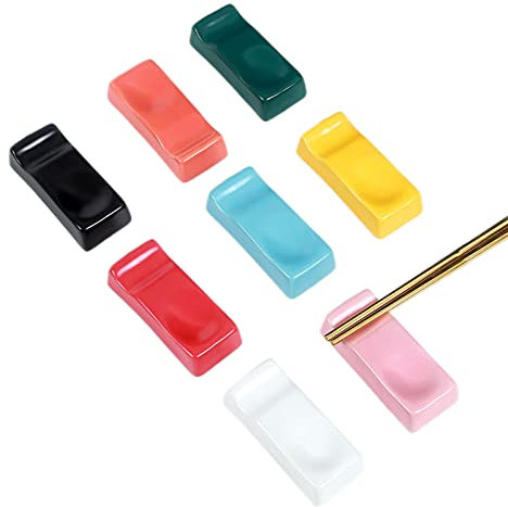 Supporto per bacchette in ceramica giapponese, Porta bacchette in ceramica tinta unita, confezione da 8 poggia bacchette, supporto for bacchette da cena for decorazione domestica, forchetta, coltello,