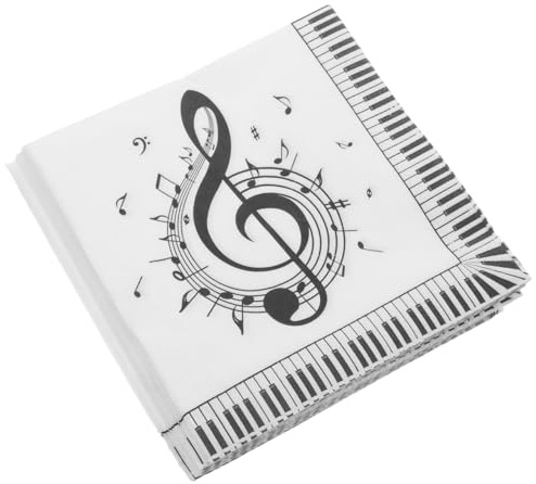 VALICLUD 40 tovaglioli decorativi in carta velina con note musicali per feste, tovaglioli, decorazioni per feste, tovaglioli, note musicali, tovaglioli per cena, tovaglioli musicali, note musicali