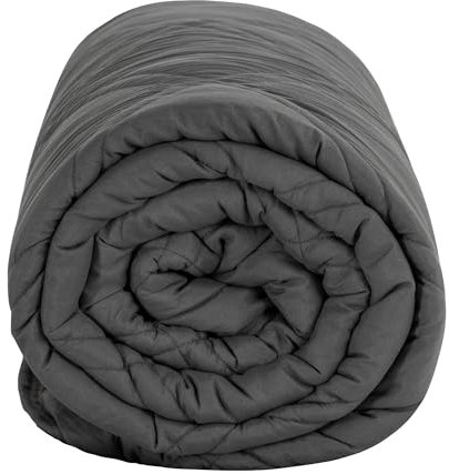 Winthome Coperta Ponderata con Copripiumino 135X200cm 6kg, Weighted Blanket Anxiety, Coperta Antistress per Sonno Profondo e Migliore Recupero, Heavy Blanket Accogliente Adulto (Grigio)