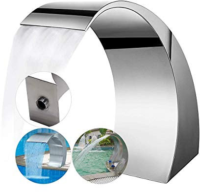 Fontana Per Piscina In Acciaio Inossidabile, Fontane Per Piscina In Argento Per Piscine Interrate, Cascate Da Giardino, Cascate Per Esterni, Decorazioni Per Laghetti Con Acqua A Discesa Verticale.