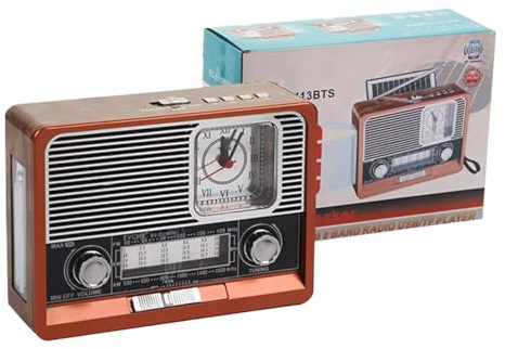 Radio solare - Radio vintage con lampada tascabile, lunga durata per campeggio, esterno, casa, festa, auto e camera da letto