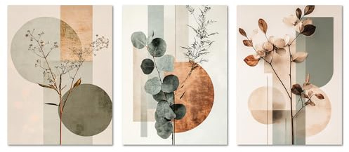 ARTFAVES® Poster Set - Abstract Flower Art 2-3-teilige Bildercollage Wohnzimmer, Schlafzimmer - moderne Wandbilder Trockenblumen, Blumen, Pflanzen - 30x40 cm - ohne Rahmen
