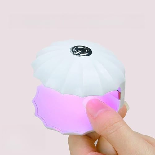 Dioche Mini Shell Nagellampe, Tragbarer LED-Nageltrockner mit 5 Quadratischen Lampenperlen für Gelnägel, Sicheres Ergonomisches Design