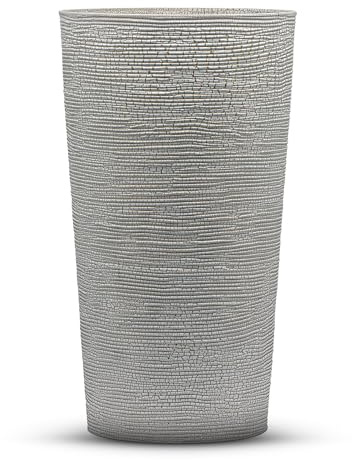 SG Traders Round Flower Pots Tall Modern Decorative Planter for Outdoor Use, Large Lightweight Durable Square Planter for Home, Office, Garden, Patio & Balcony Plants (42cm x 23cm)