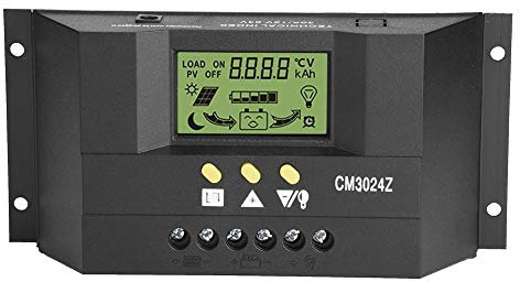 Solarladeregler 3-stufig PWM 12V 24V 30A Solarpanel Laderegler Paremeter Einstellbare LCD-Anzeige Überlastschutz mit Handbuch