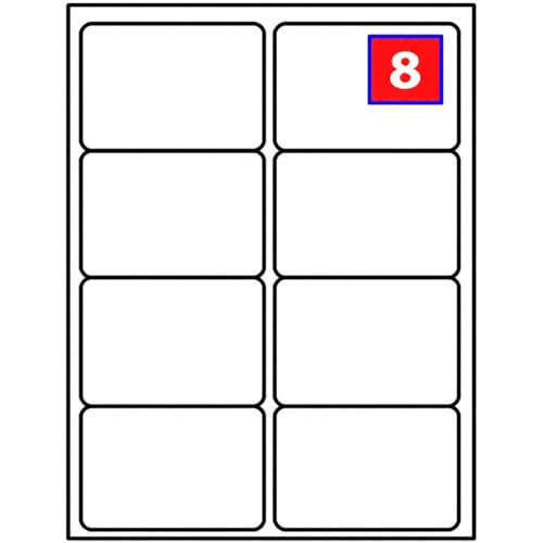 EJRange 8 Labels Per A4 Sheet, 100 Sheets 800 Total – Self-Adhesive Address Parcel Mailing Stickers for Inkjet Laser Printers – 99.1 x 67.7mm, Compatible with L7165 & J8165 Templates