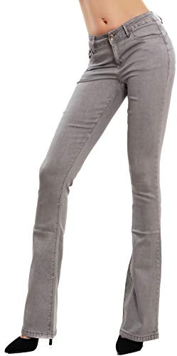 Toocool - Jeans Donna Push up Pantaloni Zampa Elefante Campana Slim Sexy F36-M6129 [M,Grigio]