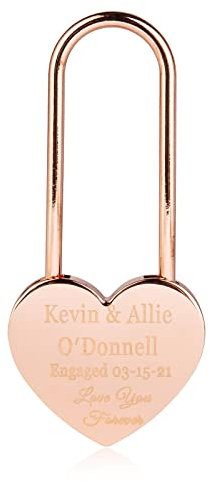 Jeweidea Serrure d'amour personnalisée en forme de coeur gravant votre photo ou texte cadenas en alliage de zinc avec clé pour couples maman papa pour cadeau amoureux de la Saint-Valentin