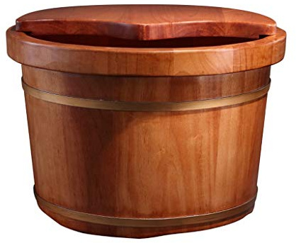 NUBAOzy Foot Tub Wooden Foot Basin Oak Foot Bath Barrel, Household Wooden Foot Bath Barrel, Thick Acupressure Massage Wooden Foot Barrel Foot Bath Wooden Bucket Foot Spa Household Wash Ba