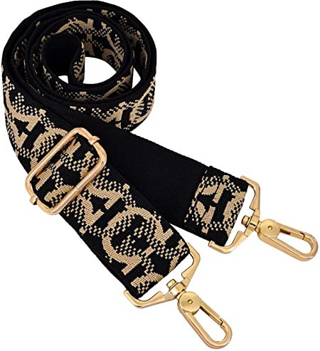 Taschengurt aus Metall, drehbarer Haken, Schultergurt, Gitarrengurt für Crossbody-Tasche/Gepäck, Modischer Jacquard, L, Klassisch, modern