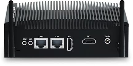 BASOARO Lüfterloser Industrie Mini PC i5, Mini PC Win 11 Pro, 32GB RAM 1TB SSD Core i5 8350U Industrie Computer mit RS232, Dual RJ45 LAN, 2 HD Displays, USB 3.0, Dualband WLAN, BT