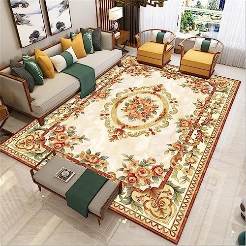 RUGMRZ Couchtisch Webteppich Wohnzimmerzubehör rote Blumen weicher Teppich europäisches Design Carpet Bedroom 170X240CM