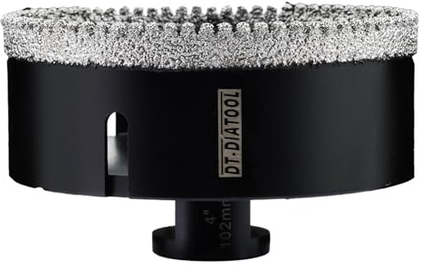DT-DIATOOL Diamond Core Drill Bit 4 Inch Tile Hole Saw with 5/8-11 Thread Drilling for Ceramic Tile Procelain Tile Marble Granite