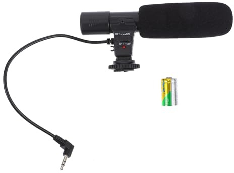 AOKWAWALIY Micrófono de Alta Sensibilidad y Teléfono Inteligente para Cámara DSLR Conector de 3,5 MM, Adecuado para Fotografía y Grabación