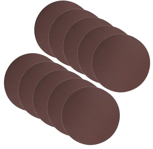 CoCud Discos de Lija de Gancho y Bucle 8 200mm Papel de Lija de 240 Granos de Óxido de Aluminio con Felpa - (Uso: para Madera Metal Paneles de Yeso) 10 Piezas