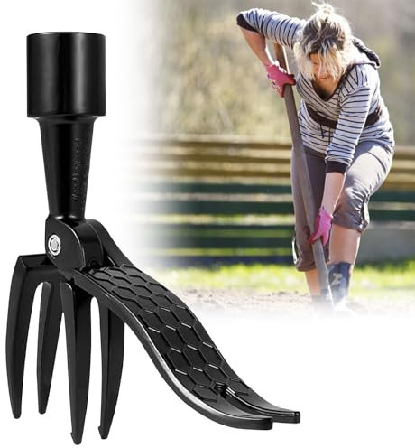 YIAJIA Weed Puller Tool,Stand Up Weed Puller with 4 Claws Garden Weeder Tool,Detachable Hand Weed Root Pulling Tool and Grabber,Picker -No Handle