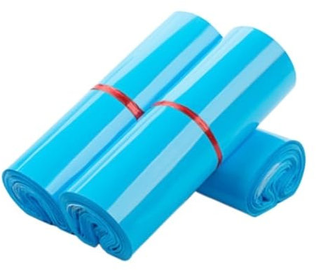 ZGXNYI Verpackungstasche 50 Stück PE Poly Mailer Versandtasche Express Box Kleidung T-Shirt Umschlag Kunststoff Kleid Handschuhe Müll Klebebeutel Versandbeutel(Blue,25x35cm)