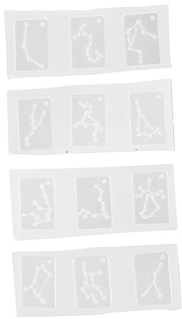BELLIFFY Silikonform 4 Stück 12 Sternzeichen Formen zum Gießen von Anhängern Weiße Silikon Gießform für Selbstgemacht Schmuckherstellung Geeignet für Kinder und Bastelarbeiten