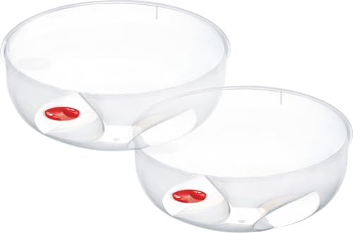 Clear Microwave Food Cover 30cm Wide BPA-Free Plastic Air Vent Dishwasher Safe Pack Of 2
