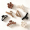 Surtido de 8 pinzas grandes para mujer, pinzas de garra de flores para cabello grueso, accesorios antideslizantes para el cabello con múltiples estilos (Black/Khaki/Burgundy/Off White)
