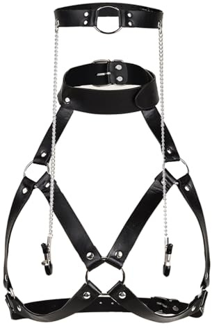 Mordaza de piel para bondage con junta tórica, pinzas para pezón y pinzas para pezones, juguete erótico intenso para hombres y mujeres, perfecto para juegos de rol, BDSM, fetiche y estimulación