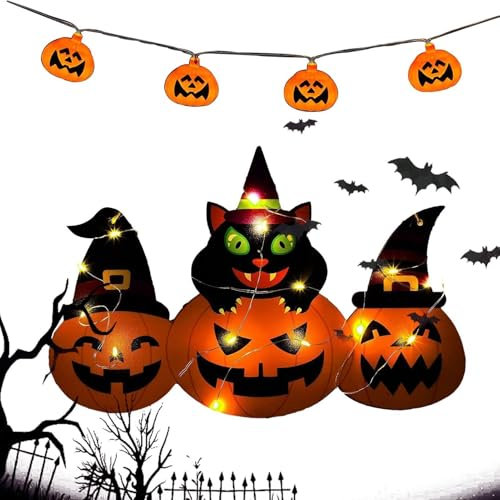 Halloween-Türdekorationen,Halloween-Türschild,Leuchtendes Türschild in Kürbisform, Halloween-Schilder | Wanddekoration, Herbstschild aus für Partyzubehör, Gastgeschenke