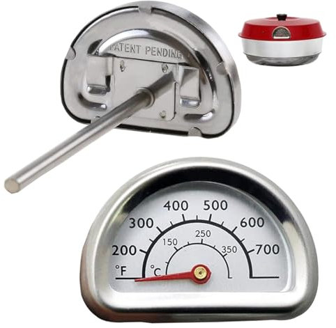 1 Piezas Termómetro para Horno Compatible with Omnia Termometro Horno de Acero Inoxidable Termometro Barbacoa con Sonda de Alambre para Barbacoas Ahumadores Parrillas Cacerolas Mide de 0 °C a 400 °C