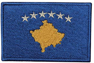Kosovo Länderflagge Logo Patch bestickt Applikation Kosovo Länderflagge Patch Aufbügler Patch Aufbügler Patch Aufnähen Patch Emblem