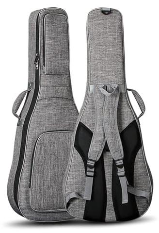 REIJAX 36 38 39 40 41 Gitarrentasche für unterwegs, Akustik- und Klassikgitarren-Gig-Rucksack, 28 mm Dicke Baumwollpolsterung, Verstellbarer Schultergurt, Gitarrenschutzhülle, Outdoor-Handtasche