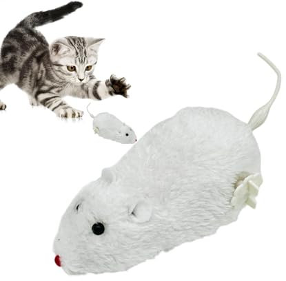 Acunny Cat Mice Toy, Interactive Mouse Toy for House Cats, Wind-up Indoor Cat Plush Mouse Hunting Toy, Clock Movement Mouse Running Toy for Kittens