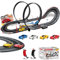 Losbenco SlotCar-Rennbahn-Sets mit 4 Hochgeschwindigkeits-Slot-Cars, 2 Elektrische Controller Kreisförmige Überbrückungsbahn, Geschenk-Spielzeug für Jungen und Mädchen im Alter von 6-12
