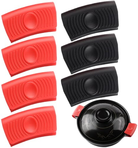 8 PCS Silicone Assist Handle Holder Pan Handle Heat Protector Insulated Hot Pot Grip Handle Cover Sleeve Grip Silicone Pot Ear Grips for Griddles Casserole Metal Frying Pans Cookware